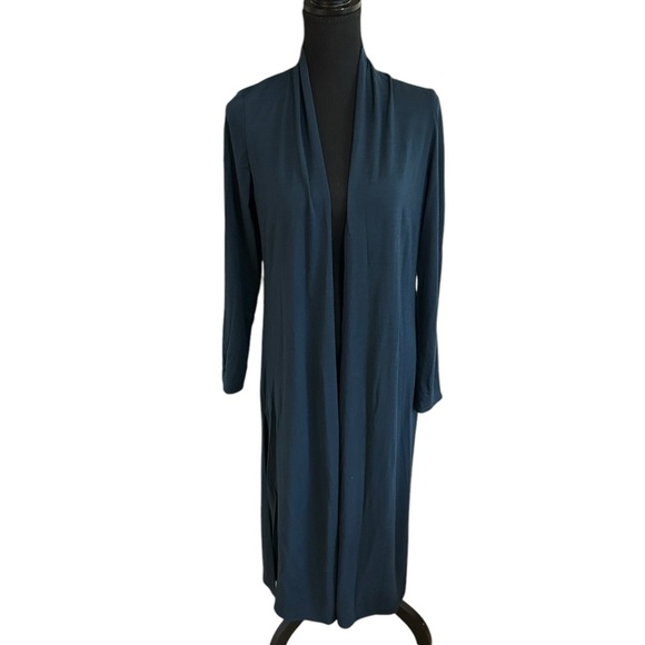 Ramblers Way Wool Dharma Drape Scarf Jacket Cardigan in Navy Size Small - Picture 1 of 7